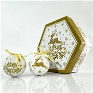 Christmas balls in decorative box golden deer 7pcs - Christmas Ornaments
