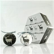Christmas balls in decorative box gray deer 7pcs - Christmas Ornaments
