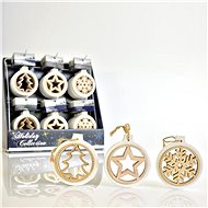 Box with One Wooden Ornament, Round, 9cm - Christmas Ornaments