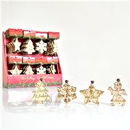 Box with wooden ornaments, carved, 9 cm - Christmas Ornaments
