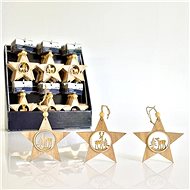 Box with Wooden Stars, 11cm - Christmas Ornaments