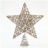 Star on the tip of a Christmas tree, gold with white string, 30.5 cm - Christmas Ornaments