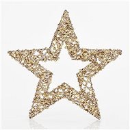 Hviezda, zlatá s flitrami, 25 cm - Vianočné ozdoby