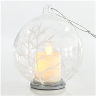 Glass light ball, candle, 10 cm - Christmas Ornaments