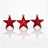 Red Plastic Stars, 6.5cm - Christmas Ornaments