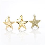 Plastic gold stars, 6.5 cm - Christmas Ornaments