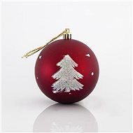 Plastic Red Balls with Tree Decor, 8cm - Christmas Ornaments