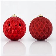 Plastic red relief balls, 15 cm - Christmas Ornaments