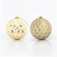 Plastic Gold Relief Baubles, 15cm - Christmas Ornaments