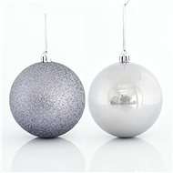 Plastic gray balls, 8 cm - Christmas Ornaments