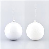 Plastic white balls, 8 cm - Christmas Ornaments