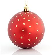 Plastic red balls with gold dots, 8 cm - Christmas Ornaments