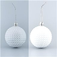 White Plastic Balls, with Bee Effect, 6cm - Christmas Ornaments