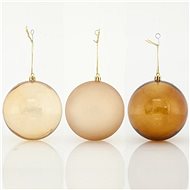 Plastic brown-gold balls, 10 cm - Christmas Ornaments