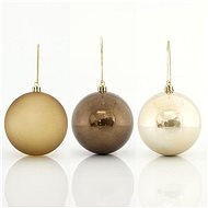 Plastic green-amber balls, 8 cm - Christmas Ornaments