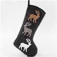 Gray sock with deer, 24x1x50 cm - Christmas Ornaments