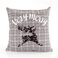 Gray pillow with brown deer, 42x42 cm - Christmas Ornaments