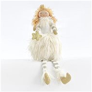 Sitting white princess with a gold star, 33 cm - Christmas Ornaments