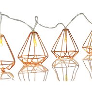 EUROLAMP LED Light Chain with Golden Metal Decor, Warm White, 10 pcs - Light Chain