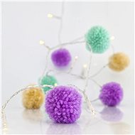 EUROLAMP LED light chain with multiple pon-pon, warm white, 10 pcs - Light Chain