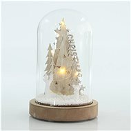 EUROLAMP Christmas decoration - glass dome with fir trees, 12 x 12 x 20 cm - Christmas Decoration