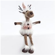 EUROLAMP Christmas decoration - illuminated sitting reindeer with pink hat, 12 x 11 x 44 cm - Christmas Decoration