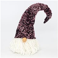 EUROLAMP Christmas decoration - elf with dark pink hat, 26 x 24 x 74 cm - Christmas Decoration