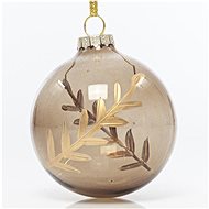 EUROLAMP Christmas ornaments - ball, transparent glass with rose gold leaves, diameter 8 cm, 4 pcs - Christmas Ornaments