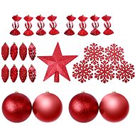 Set of Red Ornaments 28 pieces - Christmas Ornaments