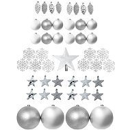 Set of Silver Ornaments 69 pieces - Christmas Ornaments