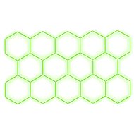 Escape6 Kompletní LED hexagonové svítidlo zelené, rozměr 11 elementů 336 × 238 cm - Modular Light
