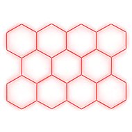 Escape6 Kompletní LED hexagonové svítidlo červené, rozměr 11 elementů 336 × 238 cm - Modular Light