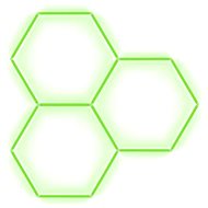 Escape6 Kompletní LED hexagonové svítidlo zelené, rozměr 3 elementy 168 × 166 cm - Modular Light