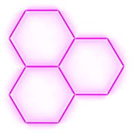 Escape6 Kompletní LED hexagonové svítidlo růžové, rozměr 3 elementy 168 × 166 cm - Modular Light