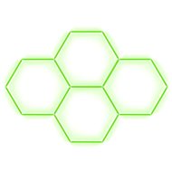 Escape6 Kompletní LED hexagonové svítidlo zelené, rozměr 4 elementy 241 × 168 cm - Modular Light