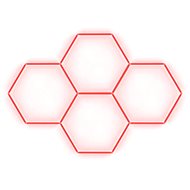 Escape6 Kompletní LED hexagonové svítidlo červené, rozměr 4 elementy 241 × 168 cm - Modular Light