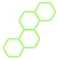 Escape6 Kompletní LED hexagonové svítidlo zelené, rozměr 4 elementy 166 × 288 cm - Modular Light