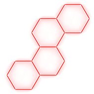 Escape6 Kompletní LED hexagonové svítidlo červené, rozměr 4 elementy 166 × 288 cm - Modular Light