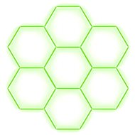 Escape6 Kompletní LED hexagonové svítidlo zelené, rozměr 7 elementů 238 × 252 cm - Modular Light