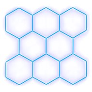 Escape6 Kompletní LED hexagonové svítidlo modré, rozměr 8 elementů 252 × 238 cm - Modular Light