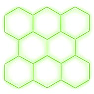 Escape6 Kompletní LED hexagonové svítidlo zelené, rozměr 8 elementů 252 × 238 cm - Modular Light