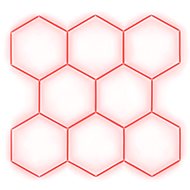 Escape6 Kompletní LED hexagonové svítidlo červené, rozměr 8 elementů 252 × 238 cm - Modular Light