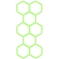 Escape6 Kompletní LED hexagonové svítidlo zelené, rozměr 8 elementů 166 × 386 cm - Modular Light
