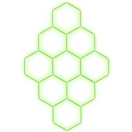 Escape6 Kompletní LED hexagonové svítidlo zelené, rozměr 9 elementů 246 × 386 cm - Modular Light