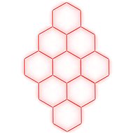 Escape6 Kompletní LED hexagonové svítidlo červené, rozměr 9 elementů 246 × 386 cm - Modular Light