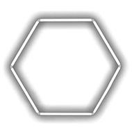 Escape6 Complete LED hexagonal luminaire white 4500 K, 1 element 97 × 84 cm - Modular Light