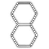 Escape6 Complete LED hexagonal luminaire white 6500 K, size 2 elements 97 × 168 cm - Modular Light