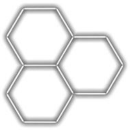 Escape6 Complete LED hexagonal luminaire white 6500 K, 3 elements 168 × 166 cm - Modular Light