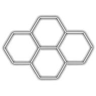 Escape6 Complete LED hexagonal luminaire white 6500 K, 4 elements 241 × 168 cm - Modular Light