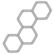 Escape6 Complete LED hexagonal luminaire white 6500 K, 4 elements 166 × 288 cm - Modular Light